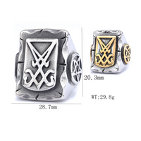 Hip-Hop Streetwear Symbol 304 Stainless Steel Carving Men's Rings main image 2