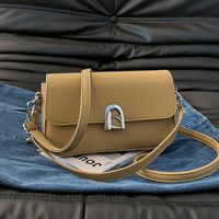 Women's Medium Pu Leather Solid Color Elegant Vintage Style Flip Cover Square Bag sku image 3
