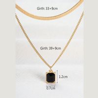 Wholesale Jewelry Simple Style Classic Style Square Alloy Glass 14K Gold Plated Inlay Layered Necklaces main image 5