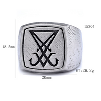 Hip-Hop Streetwear Symbol 304 Stainless Steel Carving Men's Rings main image 2