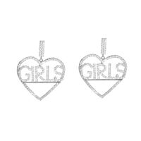 1 Pair IG Style Elegant Lady Letter Tassel Heart Shape Inlay Copper Alloy Rhinestones Drop Earrings main image 4