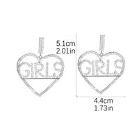 1 Pair IG Style Elegant Lady Letter Tassel Heart Shape Inlay Copper Alloy Rhinestones Drop Earrings main image 2