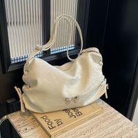 Women's Basic Vintage Style Solid Color Bow Knot Pu Leather Shopping Bags main image 8