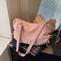 Women's Basic Vintage Style Solid Color Bow Knot Pu Leather Shopping Bags sku image 4