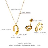 304 Stainless Steel 18K Gold Plated Simple Style Plating U Shape Earrings Necklace main image 9