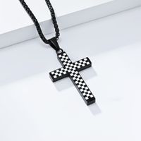 304 Stainless Steel Basic Simple Style Commute Cross Pendant Necklace main image 4
