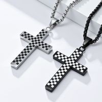 304 Stainless Steel Basic Simple Style Commute Cross Pendant Necklace main image 1