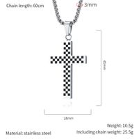 304 Stainless Steel Basic Simple Style Commute Cross Pendant Necklace main image 2