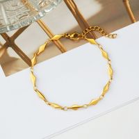 304 Stainless Steel 18K Gold Plated Simple Style Commute Solid Color Bracelets Necklace main image 6