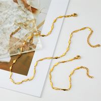 304 Stainless Steel 18K Gold Plated Simple Style Commute Solid Color Bracelets Necklace main image 7