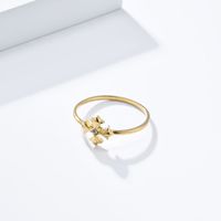 Basic Classic Style Solid Color 304 Stainless Steel 18K Gold Plated Rhinestones Rings In Bulk main image 4