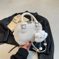 Women's Medium Pu Leather Letter Solid Color Basic Classic Style Zipper Square Bag main image 5