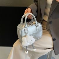 Women's Medium Pu Leather Letter Solid Color Basic Classic Style Zipper Square Bag main image 4