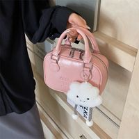 Women's Medium Pu Leather Letter Solid Color Basic Classic Style Zipper Square Bag sku image 3