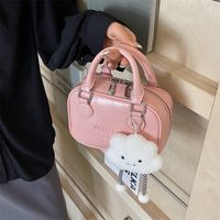 Women's Medium Pu Leather Letter Solid Color Basic Classic Style Zipper Square Bag main image 6