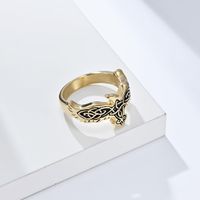 Basic Modern Style Classic Style Plaid Eagle 304 Stainless Steel 18K Gold Plated Unisex Rings main image 5