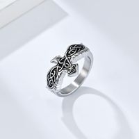 Basic Modern Style Classic Style Plaid Eagle 304 Stainless Steel 18K Gold Plated Unisex Rings main image 4