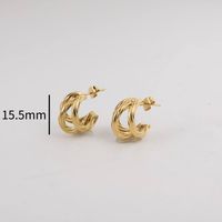 1 Pair Casual Elegant Geometric 304 Stainless Steel 18K Gold Plated Hoop Earrings sku image 2