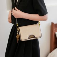 Women's Medium Pu Leather Solid Color Vintage Style Classic Style Sewing Thread Flip Cover Square Bag main image 2