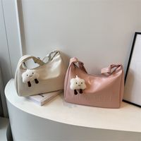 Women's Large Pu Leather Letter Solid Color Basic Classic Style Zipper Tote Bag main image 1