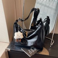 Women's Large Pu Leather Letter Solid Color Basic Classic Style Zipper Tote Bag main image 8