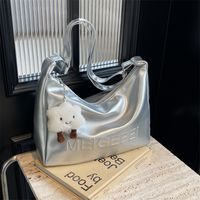 Women's Large Pu Leather Letter Solid Color Basic Classic Style Zipper Tote Bag main image 5