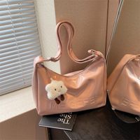 Women's Large Pu Leather Letter Solid Color Basic Classic Style Zipper Tote Bag main image 3