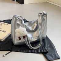 Women's Large Pu Leather Letter Solid Color Basic Classic Style Zipper Tote Bag main image 6