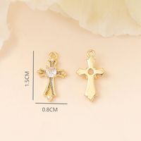 1 Piece 8 * 15mm Copper Zircon 18K Gold Plated White Gold Plated Cross Polished Pendant main image 2