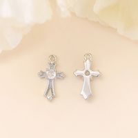 1 Piece 8 * 15mm Copper Zircon 18K Gold Plated White Gold Plated Cross Polished Pendant main image 3