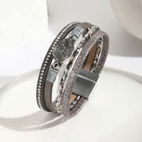 Estilo Moderno Estilo Clásico Geométrico Cuero Sintético Con Cuentas Embutido Cristal Artificial Circón Mujeres Brazalete main image 3