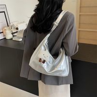 Women's Large Pu Leather Letter Solid Color Basic Classic Style Zipper Tote Bag sku image 1