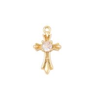 1 Piece 8 * 15mm Copper Zircon 18K Gold Plated White Gold Plated Cross Polished Pendant main image 6