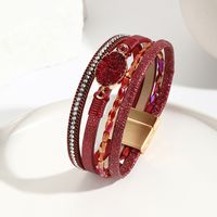 Estilo Moderno Estilo Clásico Geométrico Cuero Sintético Con Cuentas Embutido Cristal Artificial Circón Mujeres Brazalete main image 9