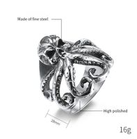 Gothic Cool Style Octopus Skull 304 Stainless Steel Men's Rings main image 2