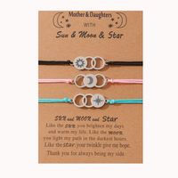 Básico Dulce Estilo Clásico Sol Estrella Luna Acero Inoxidable 304 CCB Seda Artificial Pulido Día De La Madre Mujeres Pulseras De Cordón sku image 1