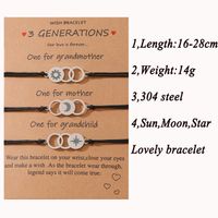 Basic Sweet Classic Style Sun Star Moon 304 Stainless Steel CCB Rayon Polishing Mother'S Day Women's Drawstring Bracelets main image 2
