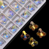 20 PCS/Package 12 * 14mm Glass Butterfly Beads sku image 1