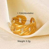 Vintage Style Heart Shape Lines 304 Stainless Steel 18K Gold Plated Open Rings In Bulk main image 2