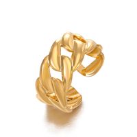 Vintage Style Heart Shape Lines 304 Stainless Steel 18K Gold Plated Open Rings In Bulk main image 5