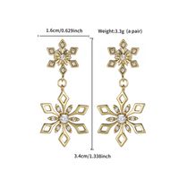 1 Pair Glam XUPING Sweet Round Flower Snowflake Inlay Copper Artificial Gemstones 18K Gold Plated Drop Earrings main image 2
