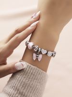 Sweet Simple Style Heart Shape Bow Knot Synthetic Resin Alloy Copper Inlay Carving Rhinestones Women's Bracelets main image 3