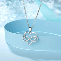 304 Stainless Steel Simple Style Classic Style Commute Infinity Heart Shape Pendant Necklace main image 6