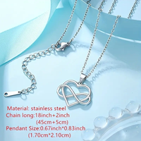 304 Stainless Steel Simple Style Classic Style Commute Infinity Heart Shape Pendant Necklace main image 2