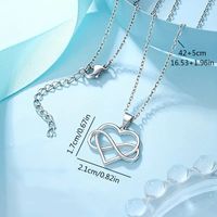 304 Stainless Steel Simple Style Classic Style Commute Infinity Heart Shape Pendant Necklace main image 5