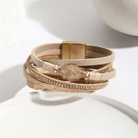 Estilo Étnico Bohemio Estilo Clásico Geométrico Oval Cuero Sintético Grava Embutido Circón Mujeres Brazalete main image 9