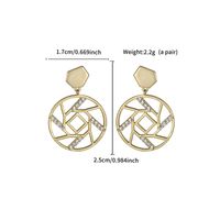 1 Pair Glam XUPING Sweet Round Flower Snowflake Inlay Copper Artificial Gemstones 18K Gold Plated Drop Earrings sku image 1