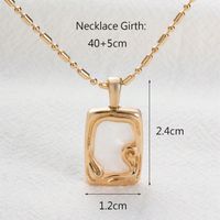 Wholesale Jewelry Vintage Style Simple Style Square Alloy Resin 14K Gold Plated Plating Inlay Pendant Necklace main image 2