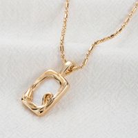 Wholesale Jewelry Vintage Style Simple Style Square Alloy Resin 14K Gold Plated Plating Inlay Pendant Necklace main image 1