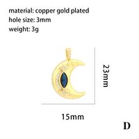 1 Piece 21 * 18mm Copper Zircon 18K Gold Plated Devil's Eye Hand Of Fatima Heart Shape Pendant Chain main image 3